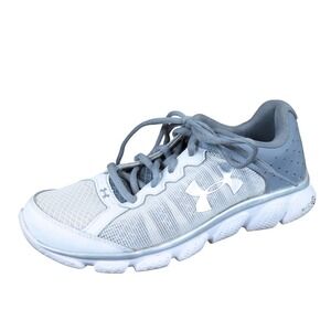 Under Armour Micro G Assert 6 Women Running Shoe 8.5 Athletic White Gray Mesh